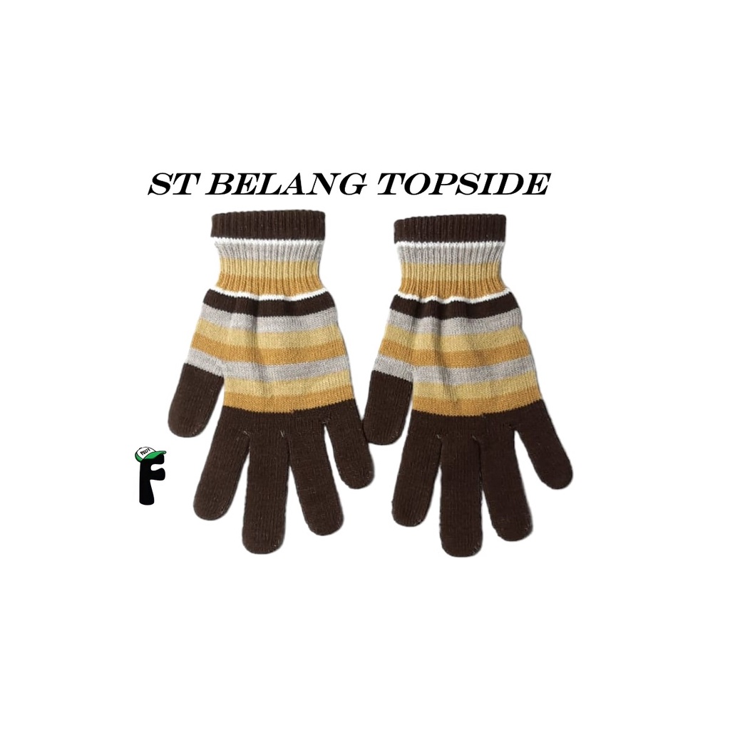 Sarung Tangan Motor Rajut Wanita Motif Belang Topside/Sarung Tangan Motor Wanita Rajut Halus Belang Topside