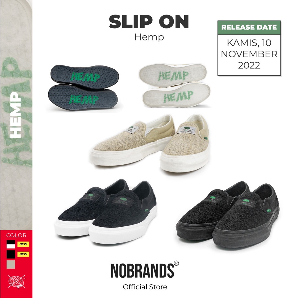 NOBRANDS FOOTWEAR SELOP HEMP SLIPON HEMP SERAT HEMP WHITE NOBRAND FOOTWEAR NOBRAIN MASIH POLOS