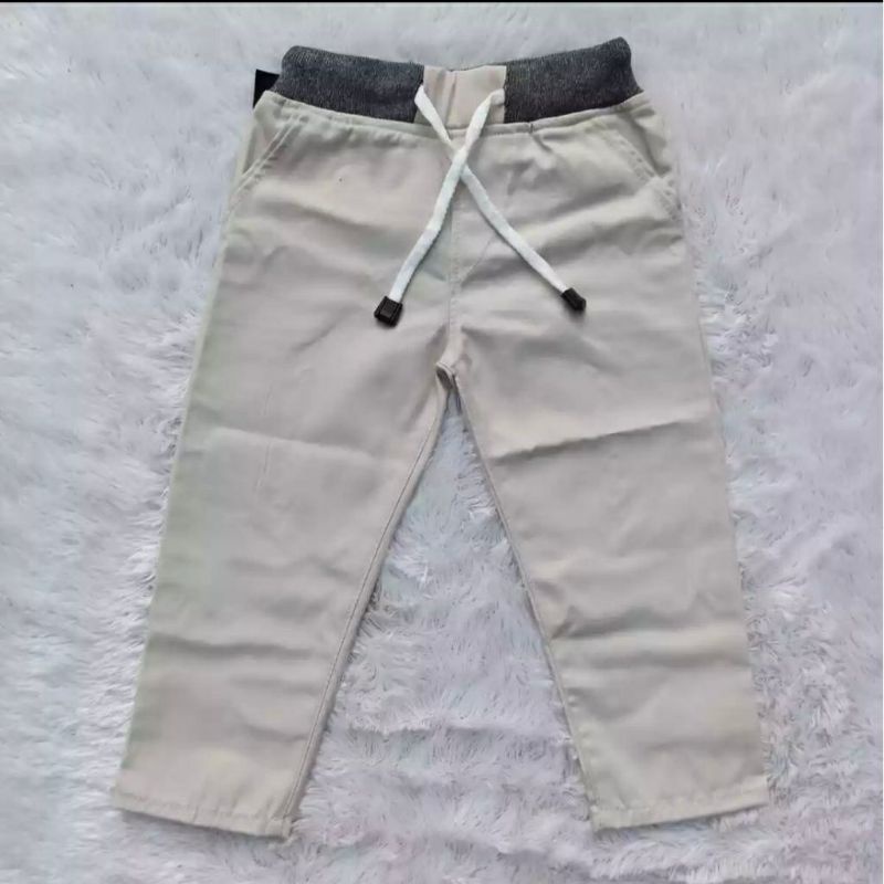 Celana Chino Anak Panjang Usia 1-12 Tahun Cowok Cewek Bahan Katun twill combat Stretch/ melar elastis