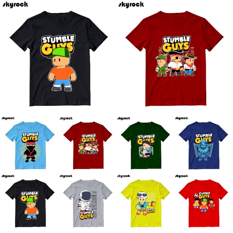 kaos distro anak motif stumble guys