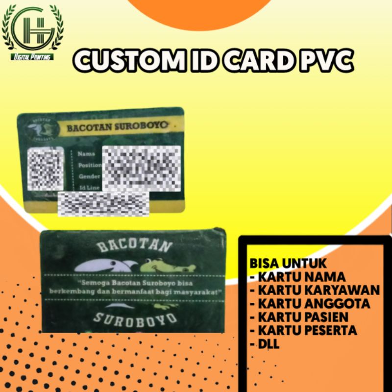 

CETAK ID CARD / BAHAN PVC / KARTU PELAJAR / ID CARD KARYAWAN 2 SISI