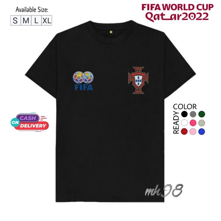 Kaos baju T-shirt piala dunia Qatar 2022 Portugal/Kaos anak piala dunia qatar 2022 Portugal/Baju ana