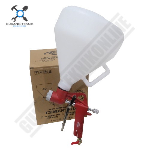 Spray Gun Hopper Cat Semen Tembok HNL H&amp;L HL CT8001 / Spraygun Semprotan Cat Cement Gun Plastik Cup CT 8001