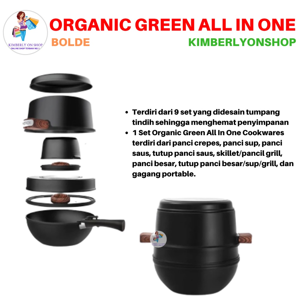 Organic Green All In One Cookwares Alat Masak Serbaguna BOLDE