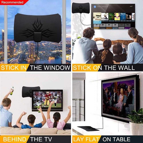 Antena TV Digital Indoor DVB-T2 High Gain 28dB - 100Db With Amplifier Signal Booster Full HD N0012
