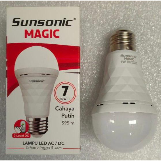 Sunsonic Lampu LED darurat 7 Watt 3 Mode Terang Harga Promo