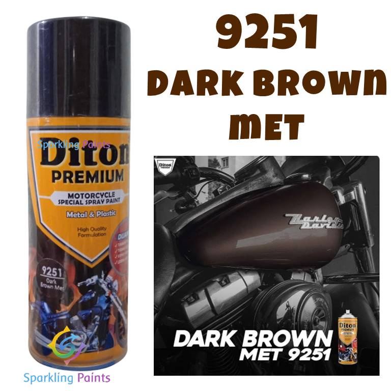 Pilox Diton Premium Dark Brown Met 9251 400ml Warna Coklat Gelap Metalik Metallic sepeda motor mobil helm pylox 9251**