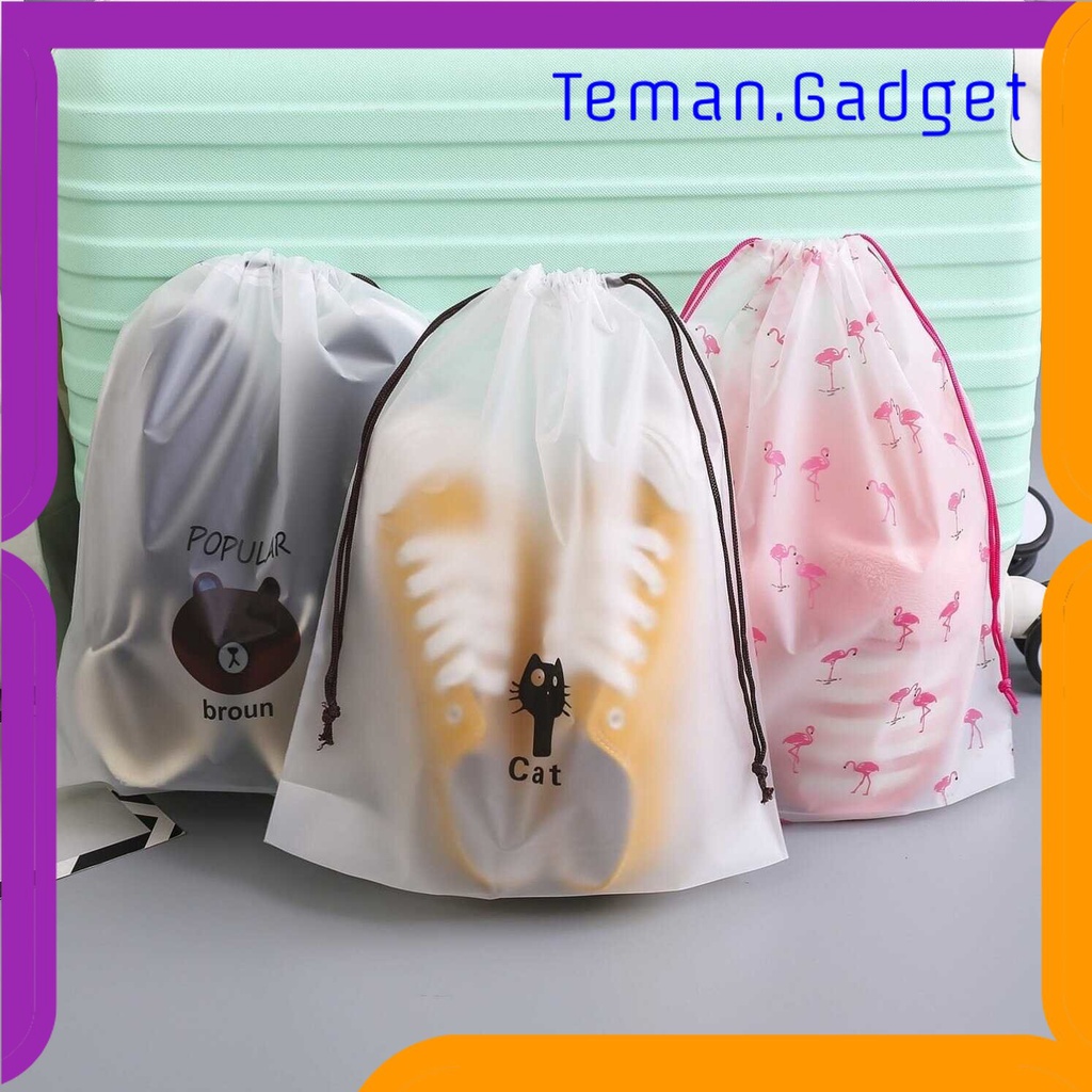 TG-TRV Kantong Pouch Plastik Serut Organizer Drawstring Bag Size XL 30x35cm - VB-71