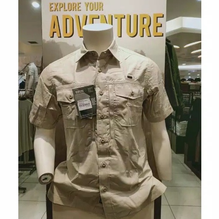 KEMEJA MGEE TRAVIS C015 - KHAKY - KEMEJA LENGAN PENDEK