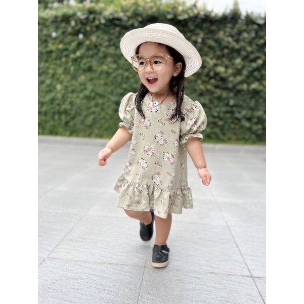 Dress Bayi dan Anak usia 0-5 tahun &quot;Ariella Dress&quot; Material Mango Crinkle