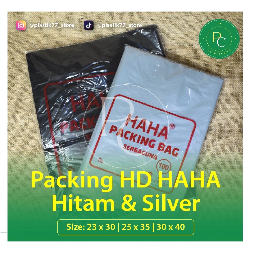 

PLASTIK PACKING HD HAHA 25X35 HITAM/BLACK, KUAT, TEBAL