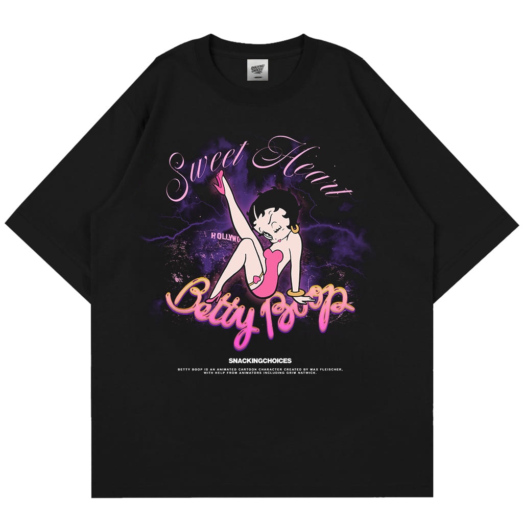 T-shirt | Oversize | Betty | Black | Snackingchoices