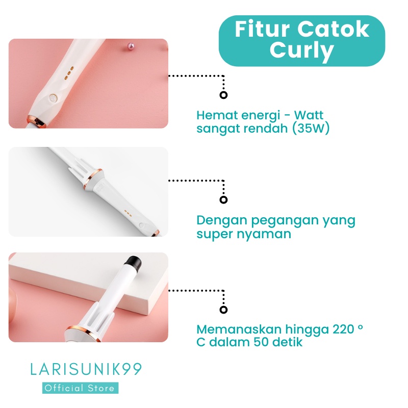 Catok Automatic Curly Wanita Perawatan Kecantikan Pengeriting Catokan Keriting Otomatis Catokan Rambut Terbagus Kriting Curler Pengkriting Pengriting Alat Kerli Rambut Ion Ori Original Premium Terbaru