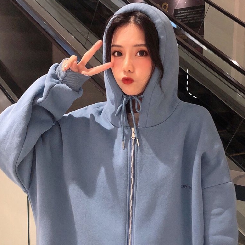 Hoodie Zipper Certainly  Big Size Korean Street Style Wanita dan Pria All Size Terbaru