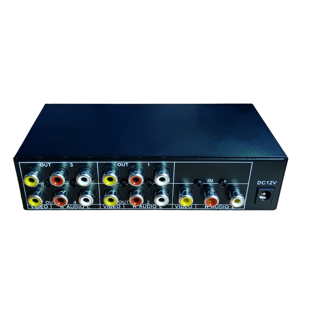 Audio Video Splitter RCA  4 Port AV Commander