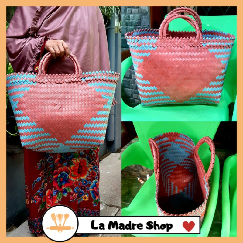 KANTONG BELANJA Uk. XL -Anyaman Tali Straping