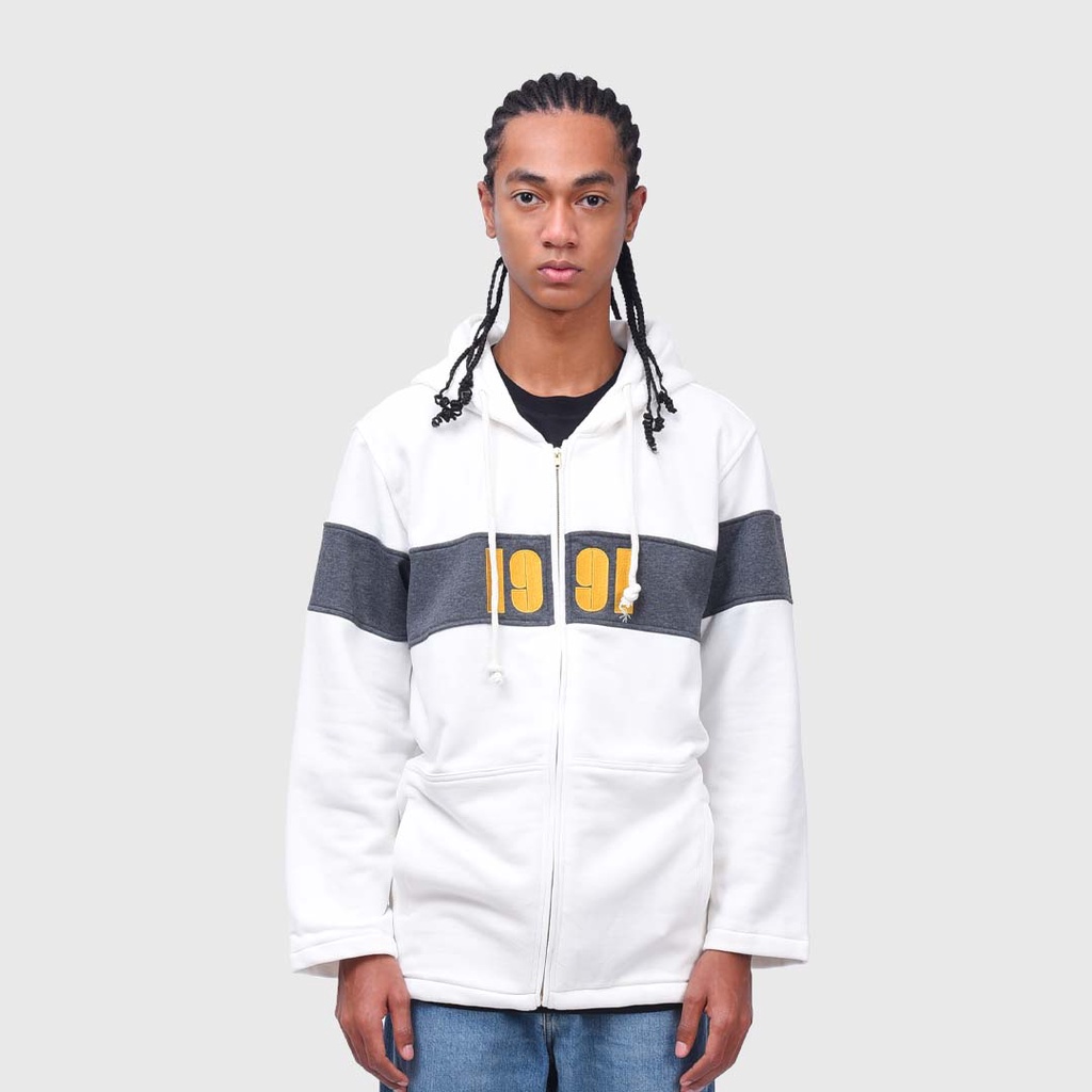 Roughneck HZ043 Off White 1991 Line Zipper Hoodie