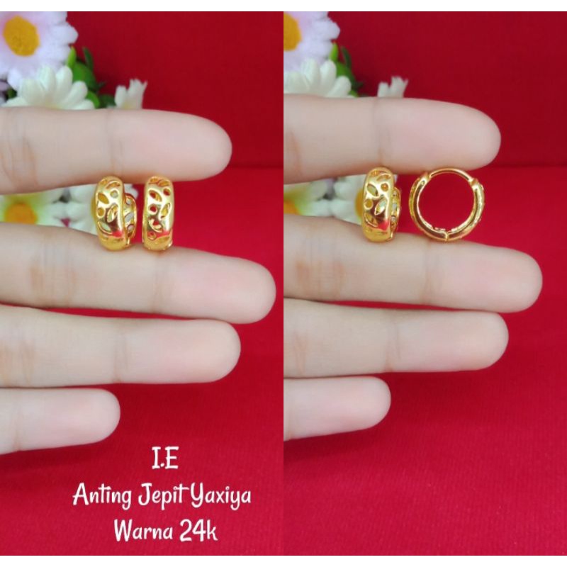 anting jepit anak dan dewasa lapis emas 24k