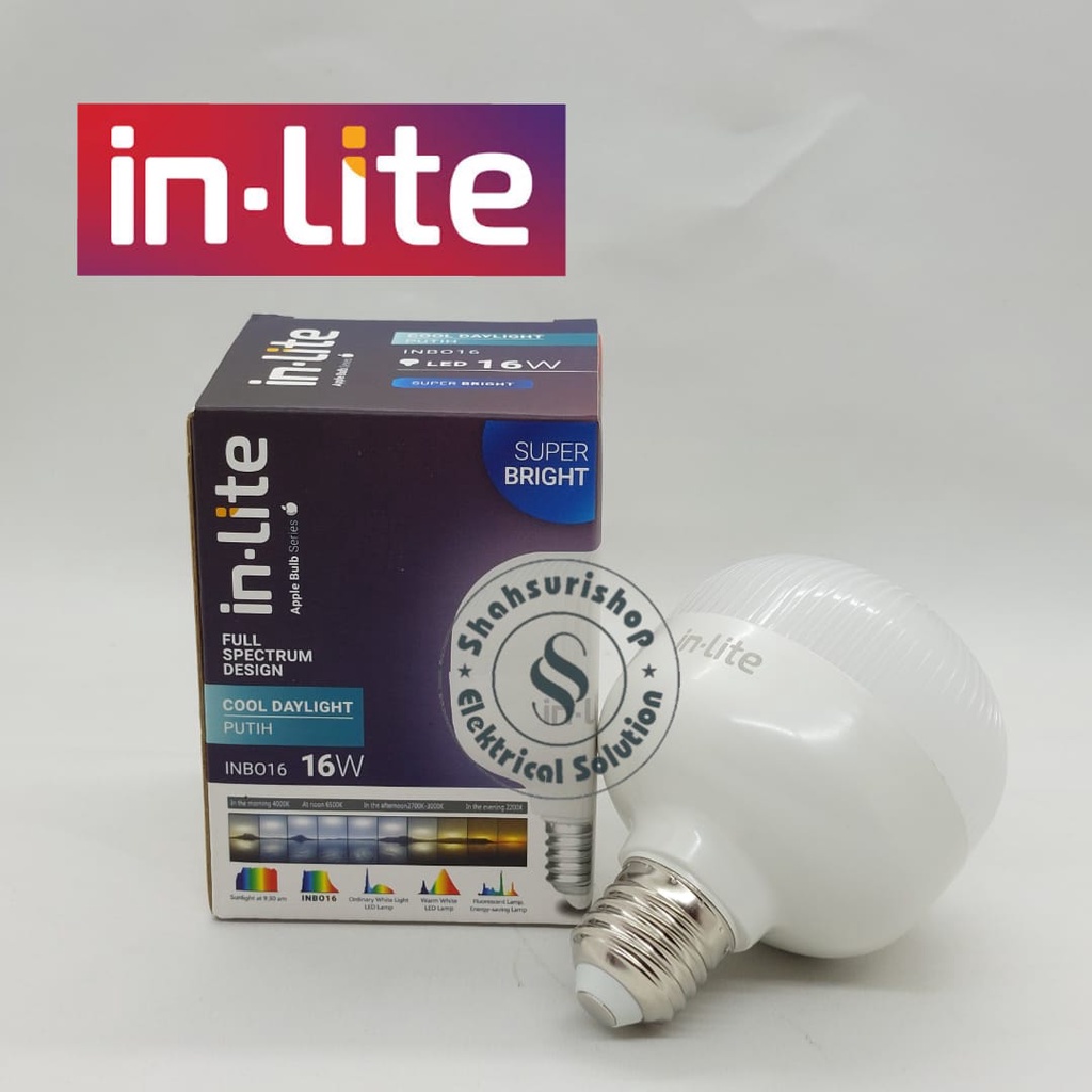 IN-LITE INB016 APPLE LAMPU LED BULB CAPSUL PENDEK 16 WATT SUPER TERANG