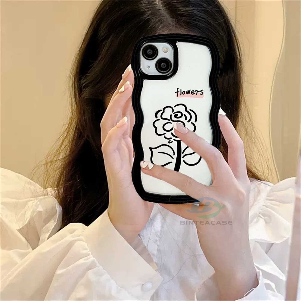 Realme C30 C31 C33 C33 C35 C21Y C25Y Realme 10 RealmeC11 C25 C17 C15 C12 C3 C2 Realme 7i 5 5i 6i 7 Pro Bunga Mawar Tepi Melengkung Casing Handphone TPU Binteacase