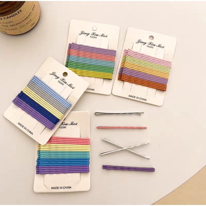 [20pcs] Jinuo Jepit Rambut Korea  Lidi Premium Import / Jepitan Rambut Hairpin Tiptop Hits Jepit lidi korea import Card Color Full