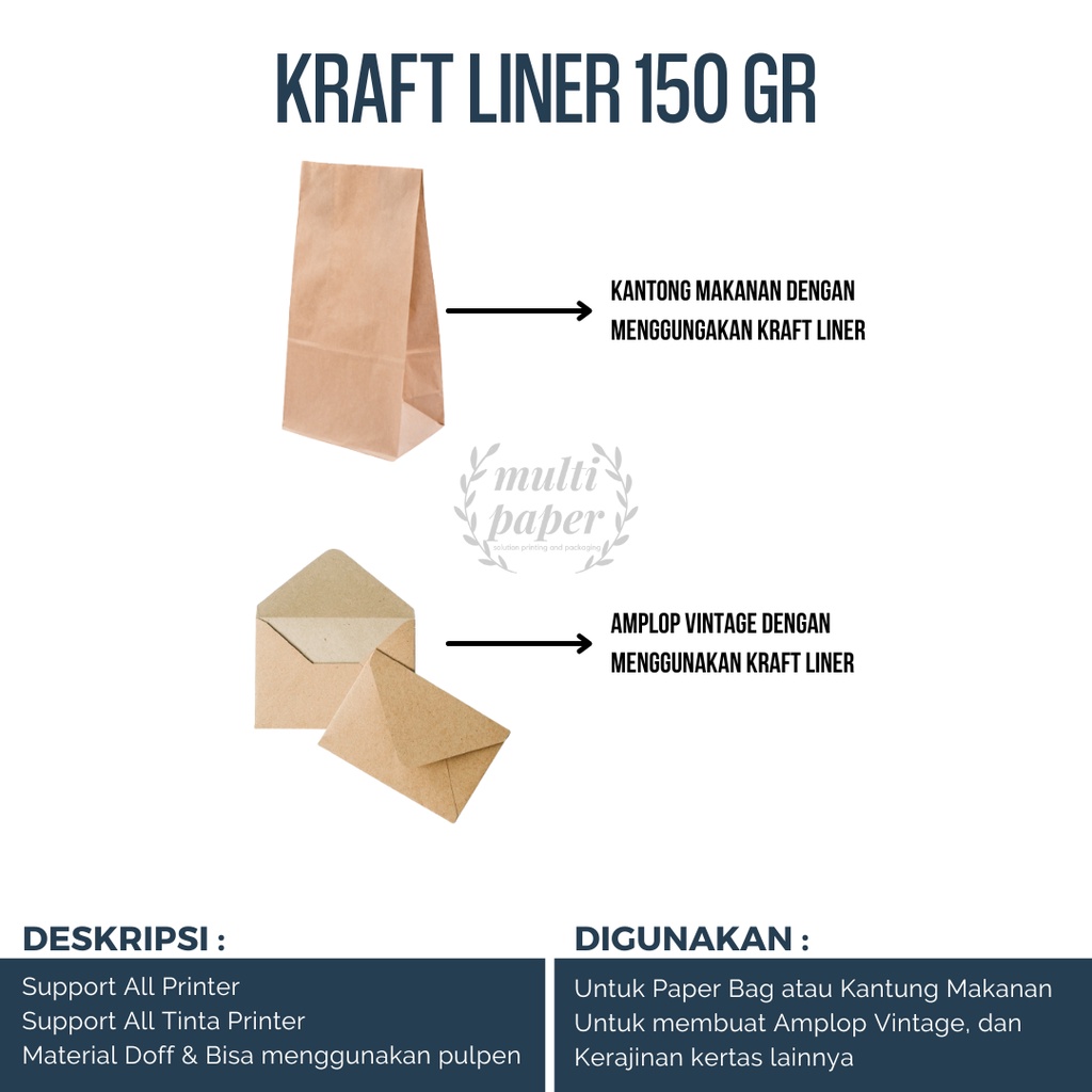 

HJK Kertas Kraft A4 Liner 150 gsm isi 100 lembar / Kertas Kraft Liner A4 150 gsm
