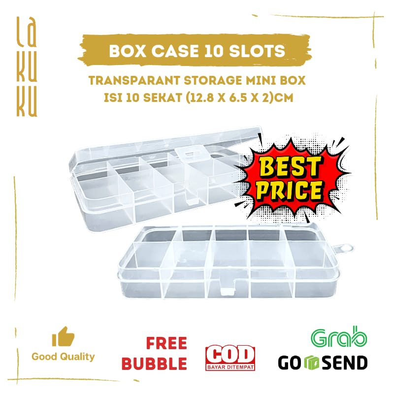 Lakuku - Tempat Simpan Aksesoris Manik Manik Storage Box 10 sekat