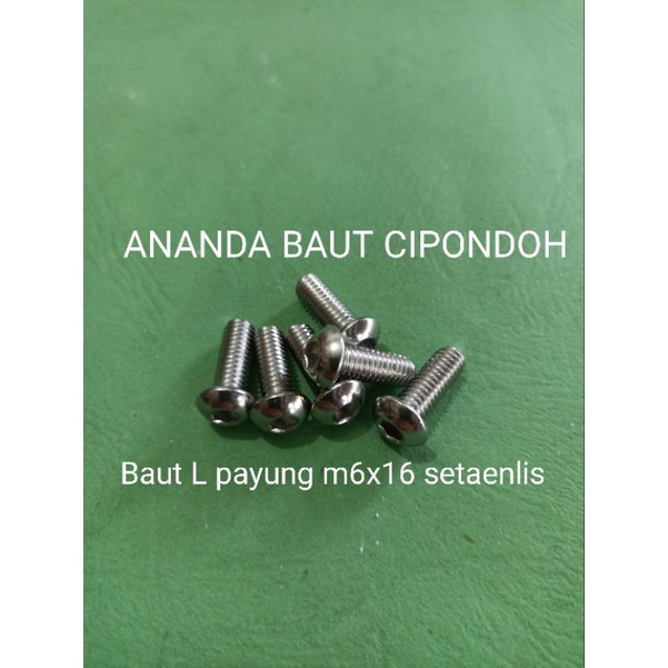 Baut L payung m6x16 setaenlis