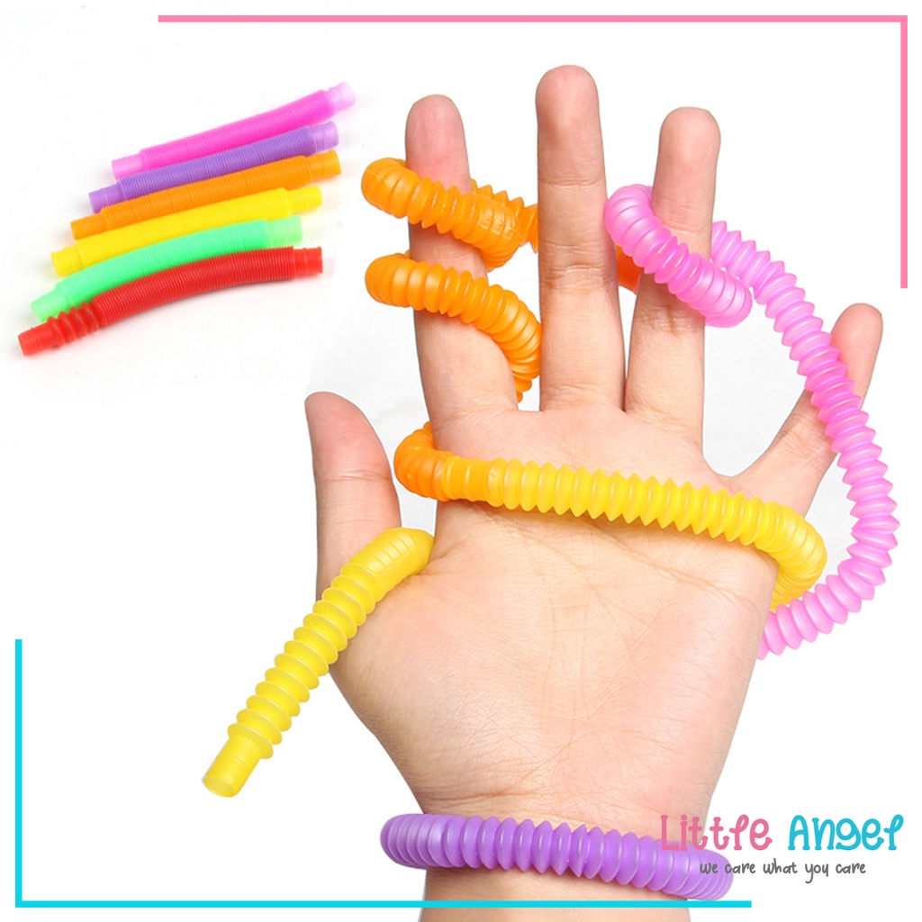 Mainan Edukasi Anak ORIGINAL POP TUBE Puzzle Pipa Stik Selang Kerut POP TUBES PIPES Unicorn Poptubes Sensory Toys Hadiah Mainan