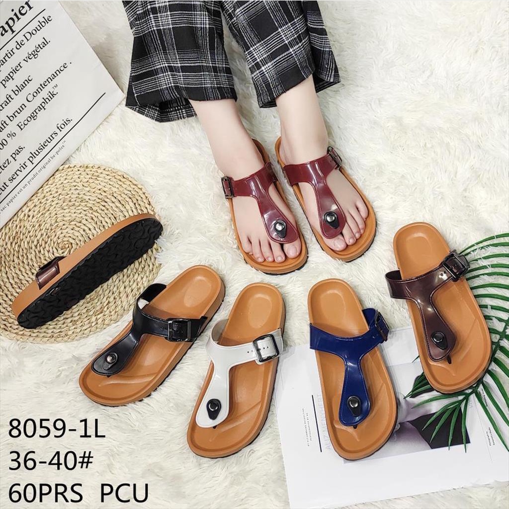 Sandal Jepit Wanita Birken PCU Jelly Karet Basic Model T Trendy Import lls 8059-1L 36-40