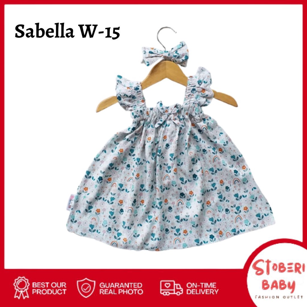 stoberi baby - BBB DRESS SABELLA dress anak perempuan bayi motif bunga lucu free headband / SAA2