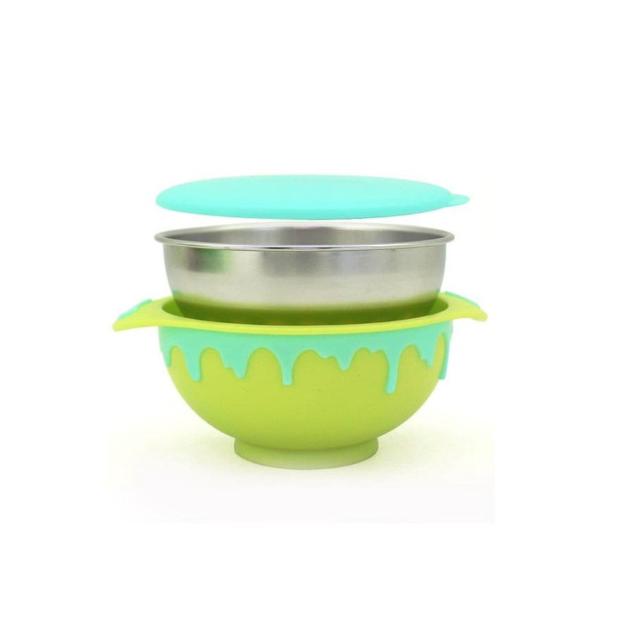 BABY BEYOND FOODGRADE SS FUNBOWL WITH LID 550 ML BLUE