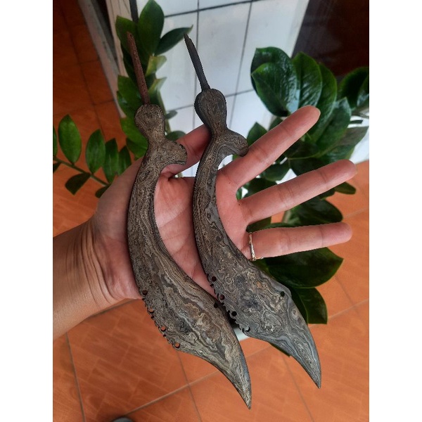 Bilah Kujang Damaskus ( pamor ) 20cm