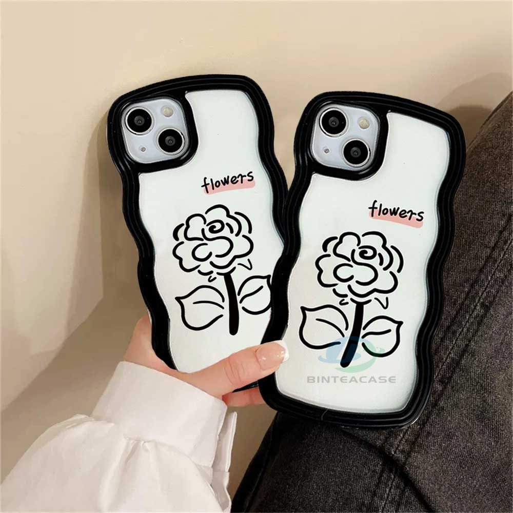 Realme C30 C31 C33 C33 C35 C21Y C25Y Realme 10 RealmeC11 C25 C17 C15 C12 C3 C2 Realme 7i 5 5i 6i 7 Pro Bunga Mawar Tepi Melengkung Casing Handphone TPU Binteacase