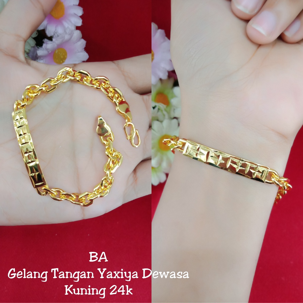 Gelang Plat Medan Lapis Emas 24k