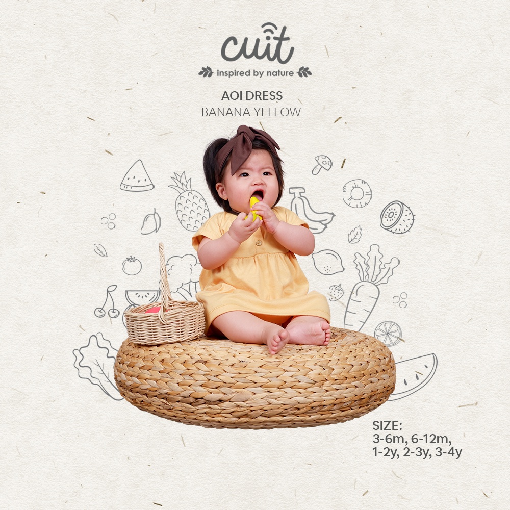 CUIT Baby 3 Bulan - 4 Tahun Aoi Button Dress Anak Perempuan Furutsu Series