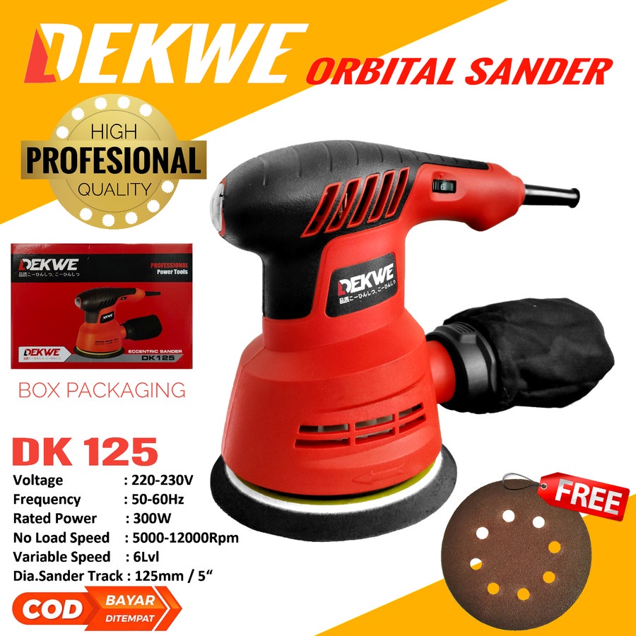 Mesin Amplas Orbital Sander Bulat 5 Inch Dekwe Poles Kayu Tembok / NRT 945