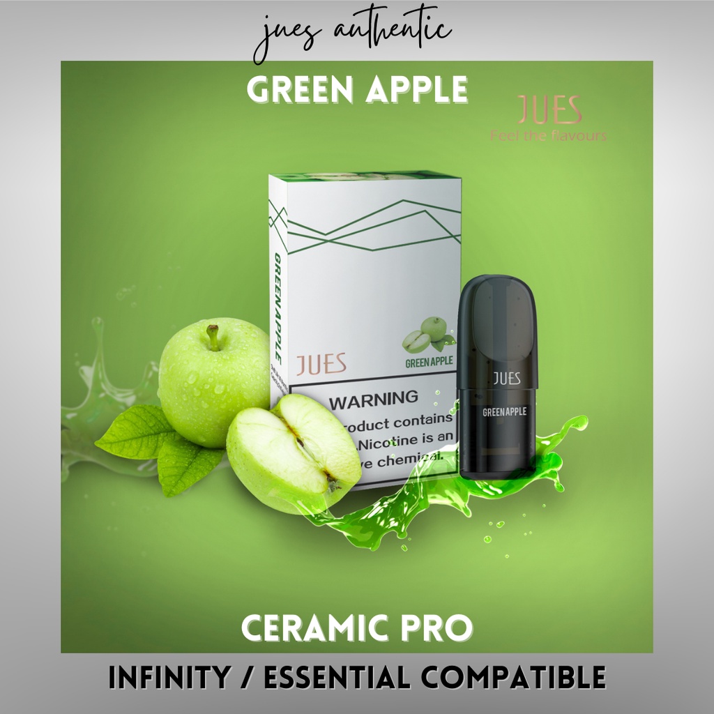 JUES Pods Pro Ceramic - Green Apple - Compatible with RELX Infinity Essential