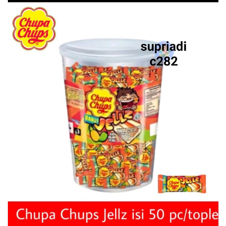 Permen Chupa Chups Jellz Rasa Asem Buah & Rujak isi 50 pcs / Toples