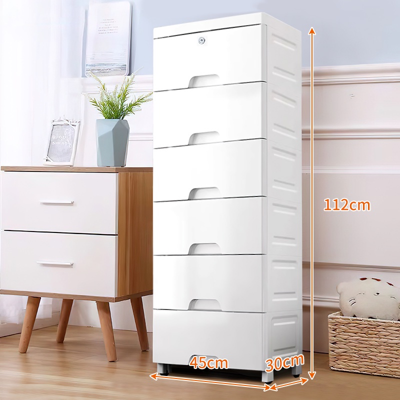 HEINO Lemari Plastik Pakaian 60CM Laci Susun Storage Cabinet Plastik Rak Susun Penyimpanan