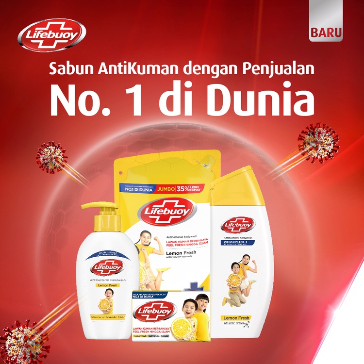 LIFEBUOY BODY WASH LEMON FRESH [ 825 ML ] SABUN MANDI BADAN CAIR REFILL ANTI-BACTERIAL ANTIBAKTERI LIFEBOY