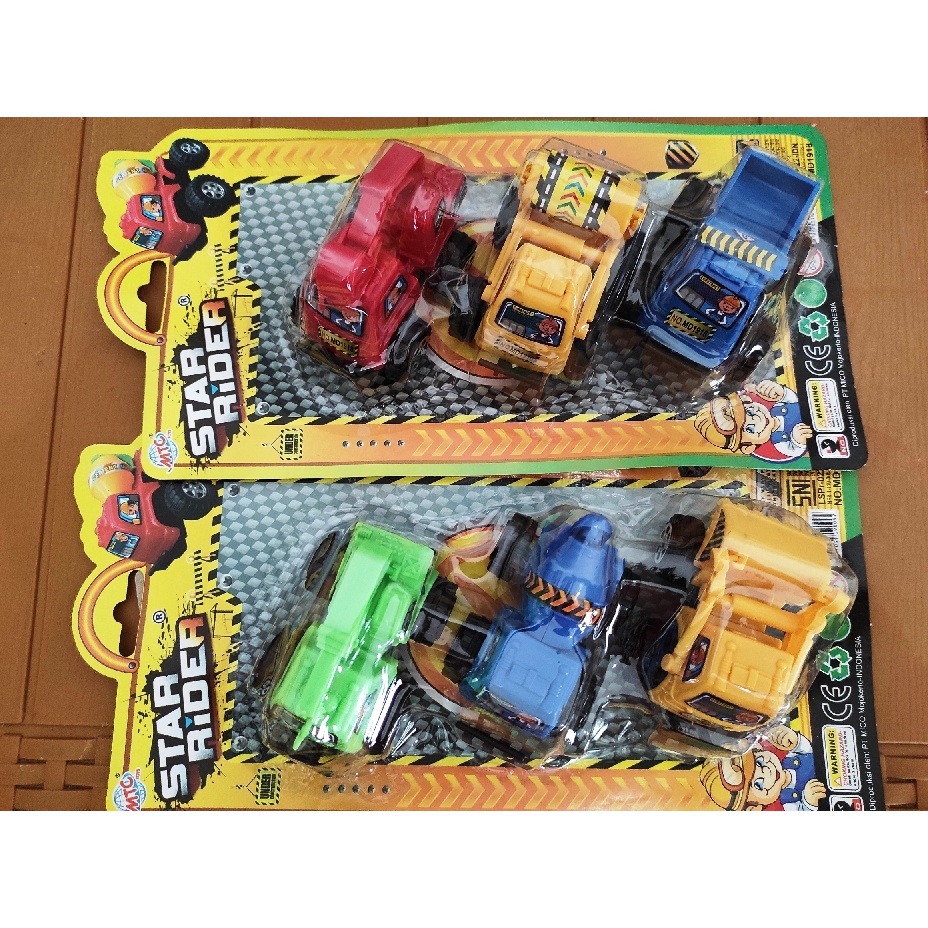 Mainan Anak Mobil Kontruksi Set 3pcs Pullback MD 1918