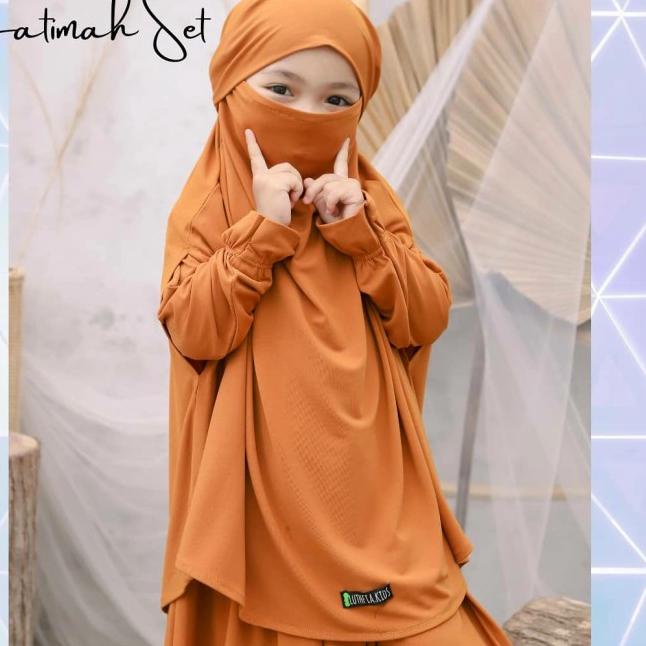 French Khimar Fatimah set by Luthfia kids - saffron, S