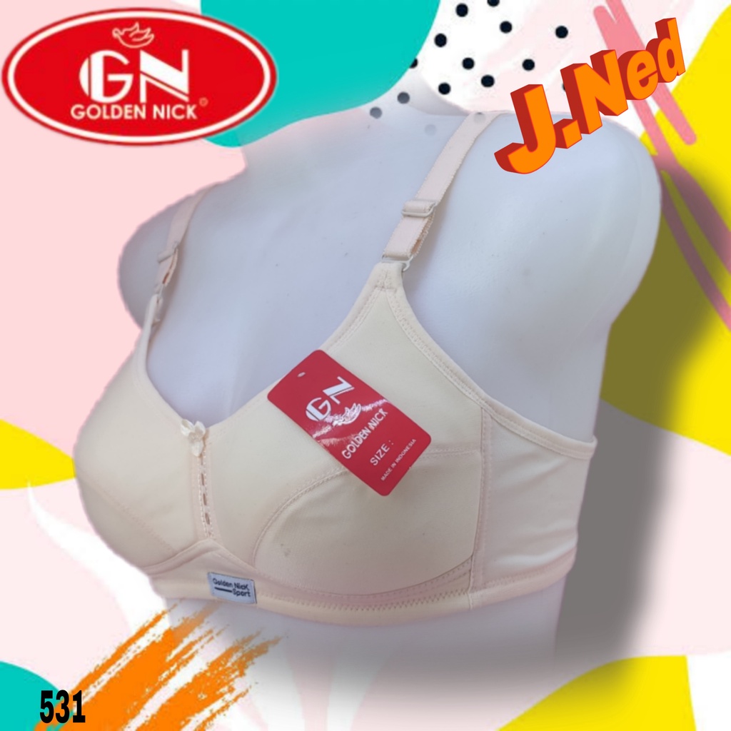 J531 -  SPORT BRA  GOLDEN NICK BUSA TANPA KAWAT DUA PENGAIT SIZE 34-42