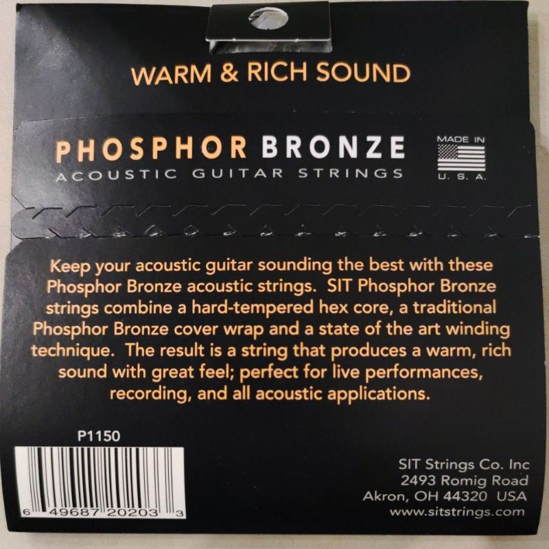 SIT P1150 PRO LIGHT PHOSPHOR BRONZE ACOUSTIC GUITAR STRINGS