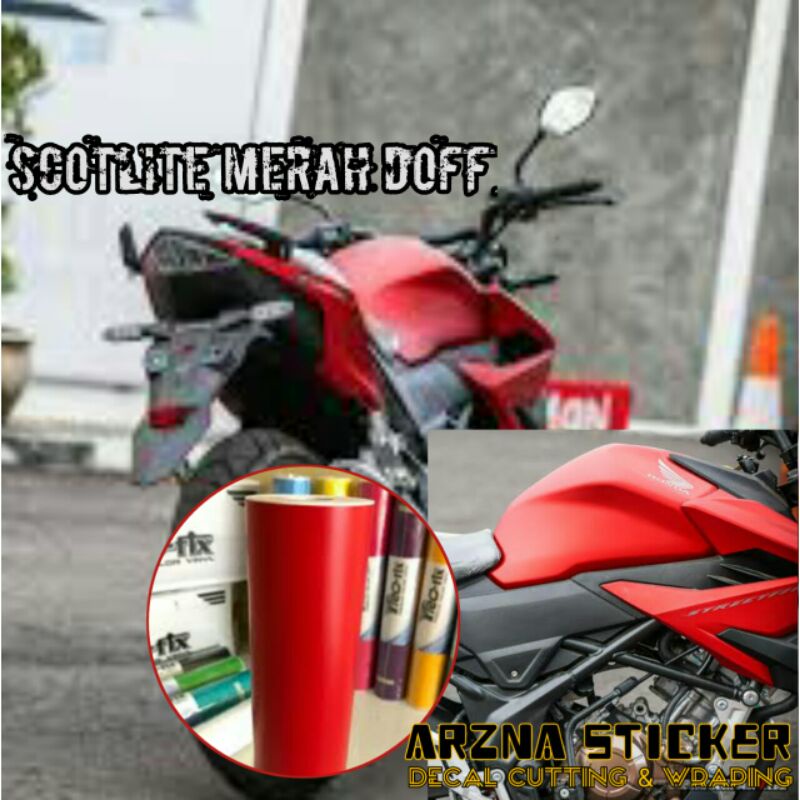 Stiker skotlet motor merah doff / skotlet merah doff kualitas premium