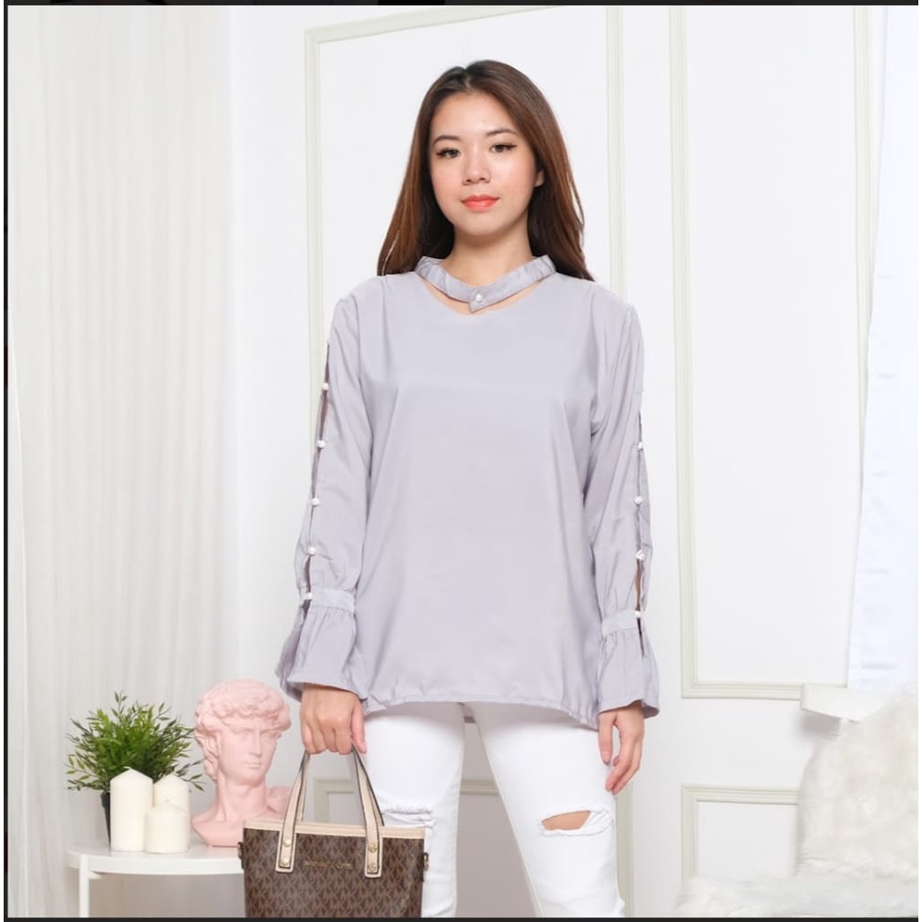 INV - BLOUSE WANITA KOREA / BLOUSE JESSICA / MUTIARA WHITE / LAPIS PURRING / TERBARU