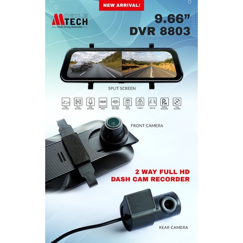 MTECH Kamera DVR mobil Spion 2 Way Depan Belakang