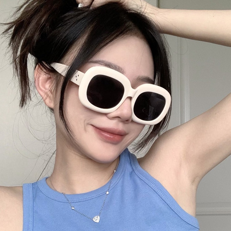 Kacamata Sunglass Bentuk Elips Gaya Harajuku