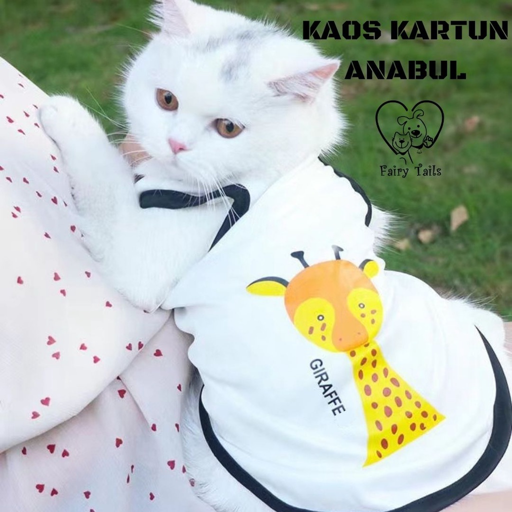 Baju Anjing Kucing / T-shirt Kaos Karakter Kartun Bahan Adem Nyaman Digunakan / Clothes Pakaian Anabul Fashion